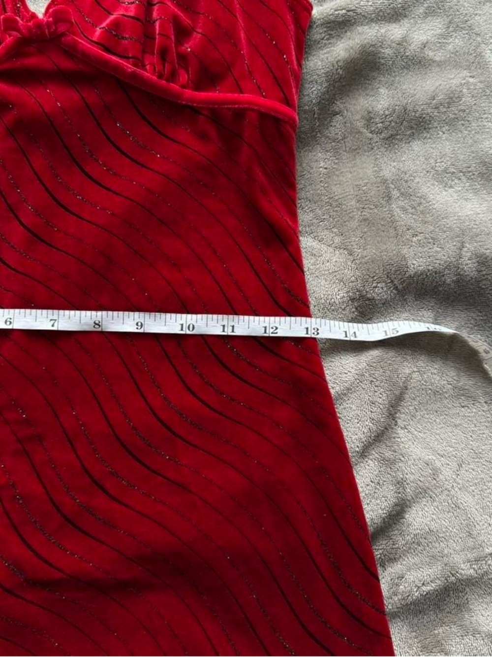 y2k red halter velvet midi dress - Picture 6 of 8